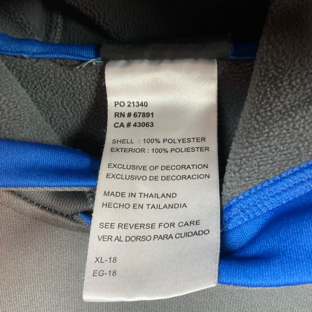 📦Adidas kids gray blue Hoodie Fair Cond. youth XL 18- CLEARANCE PRICED - Picture 4 of 11